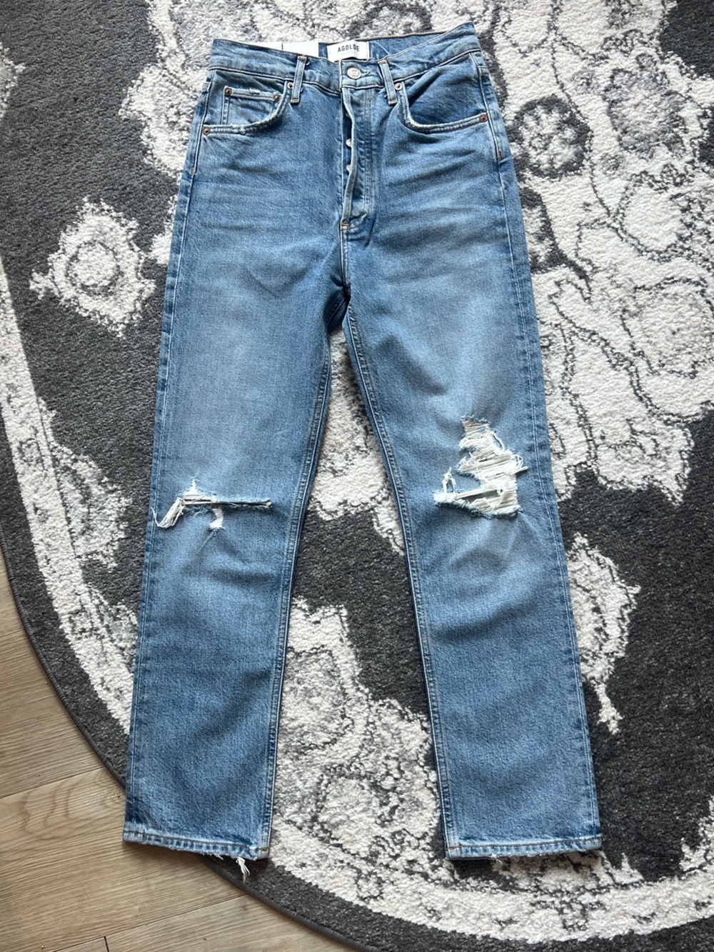 AGOLDE Riley high-rise straight cropped Jeans